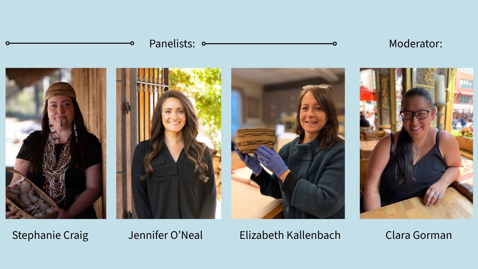 Headshots of the panelists and moderator