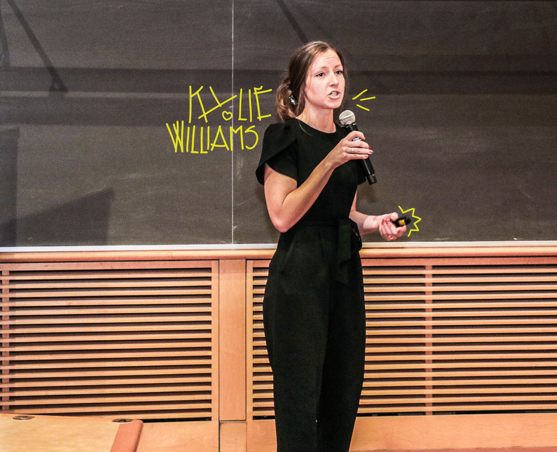 A photo of Kylie Williams speaking