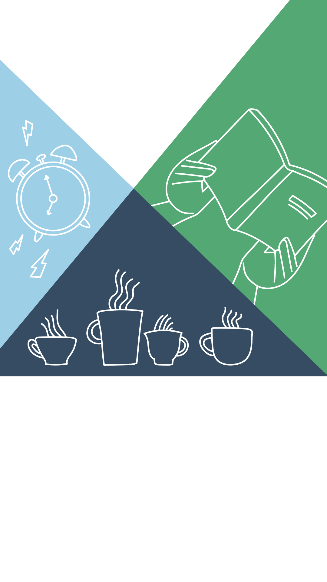 An additional illustration of an analog alarm clock ringing on a dark blue background.