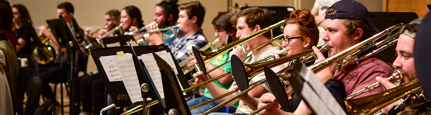 group of trombone musicians