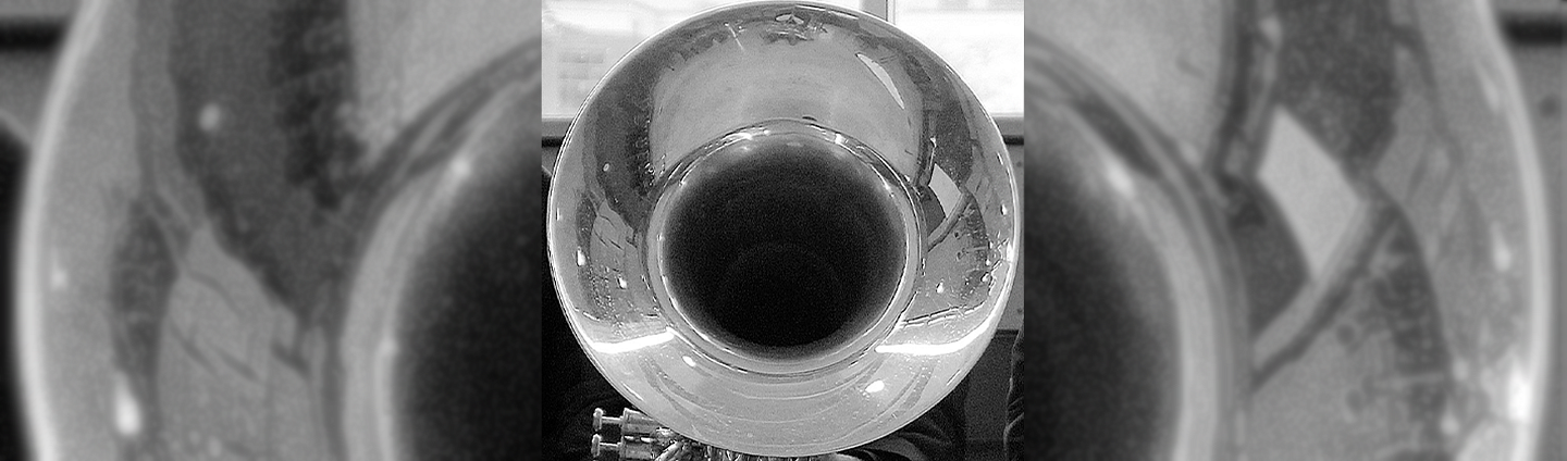 the head of a tuba