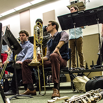 jazz ensemble rehearsing