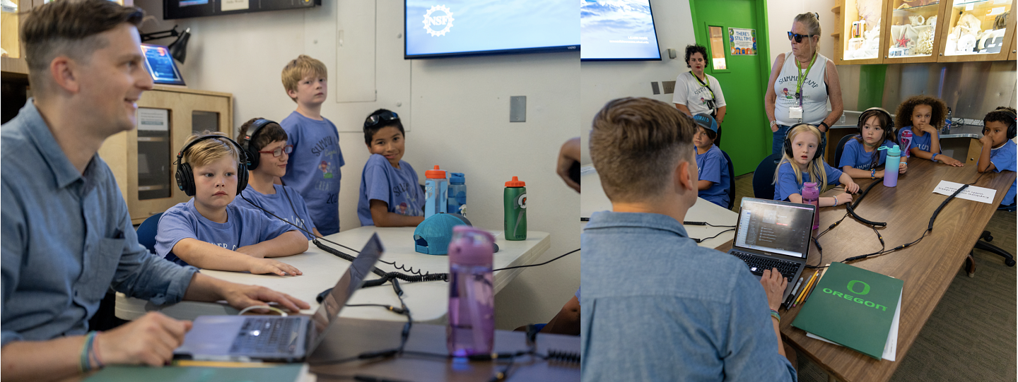Jon Bellona teaching a summer music technology camp for kids