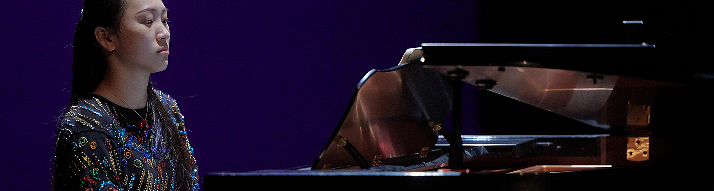 close up of piano student