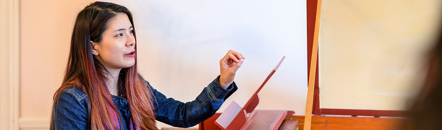Faculty on the harpsichord