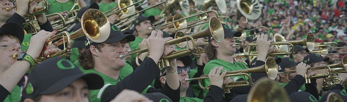 Oregon Marching band performing