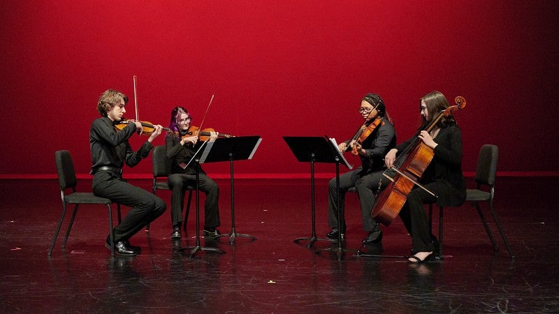 quartet of music students