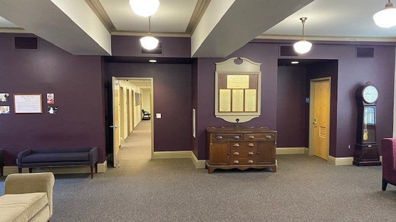 Katie's dedication (pictured left) displays a short message about Katie, surrounded by four photos of her