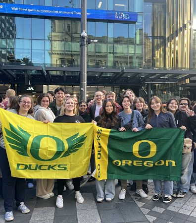UOCC representing University of Oregon at Parade of Nations