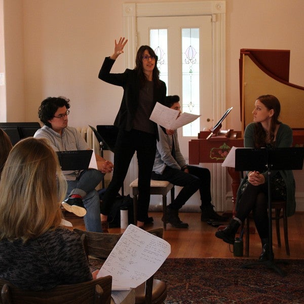instructor abigail fine lecturing