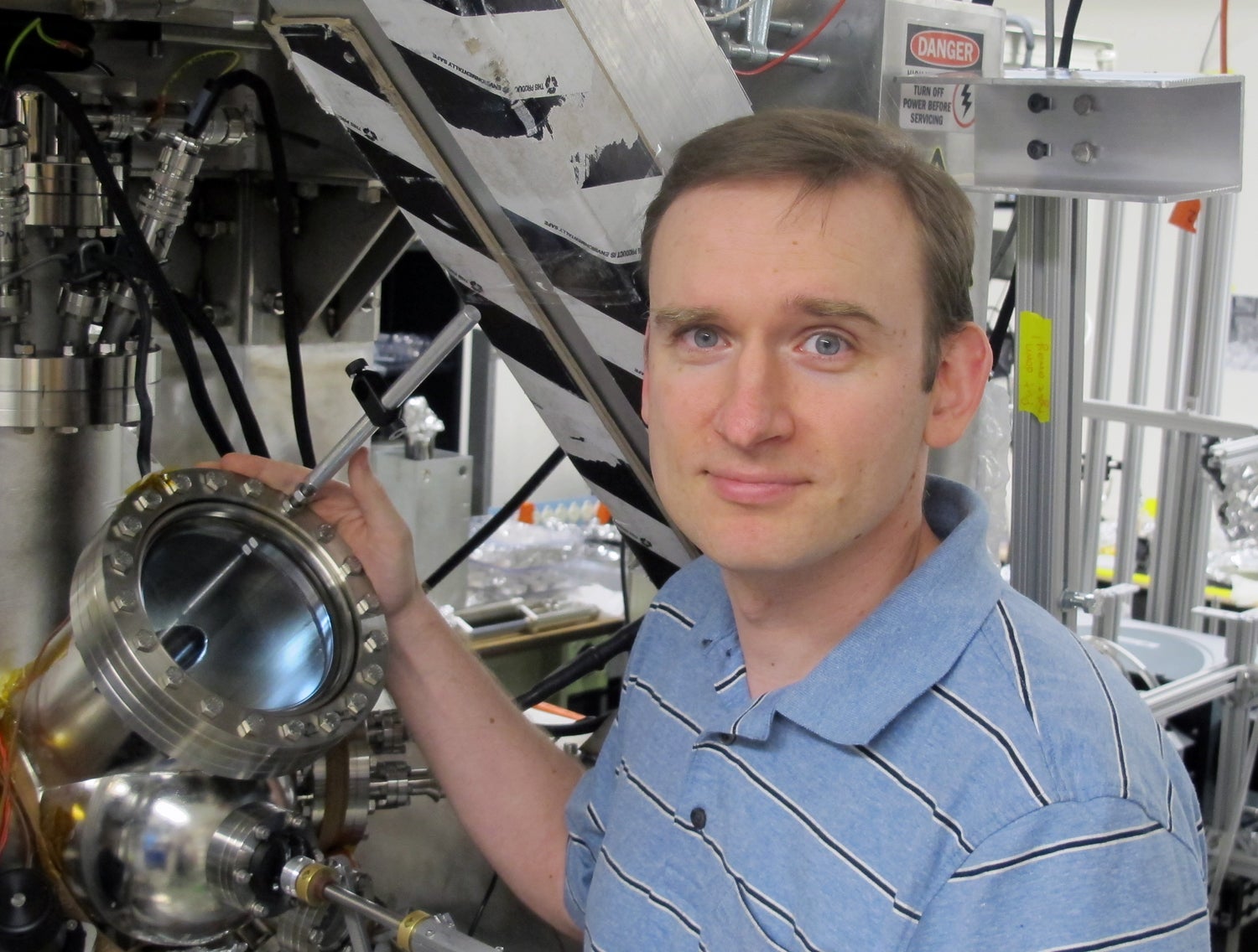 George Nazin with a scientific instrument.