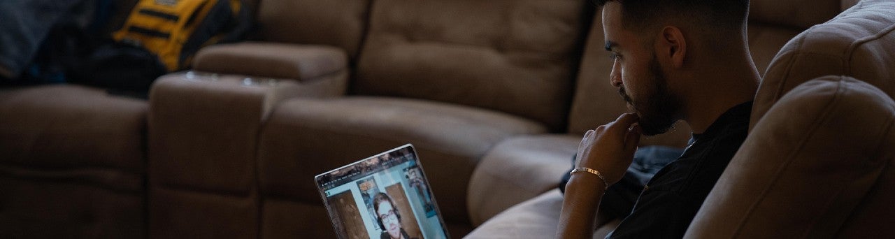 student on zoom call