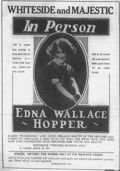 Majestic theater ad, 1922