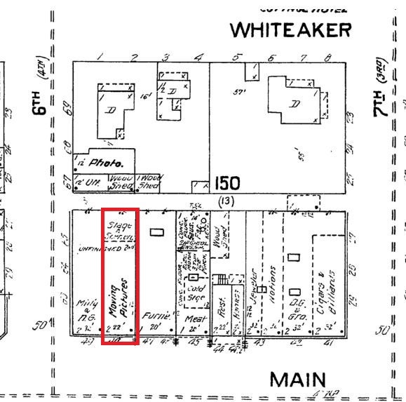 Sanborn Map of Dreamland Theater location, c1912