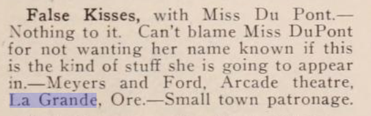 False Kisses at the Arcade theater, 1922