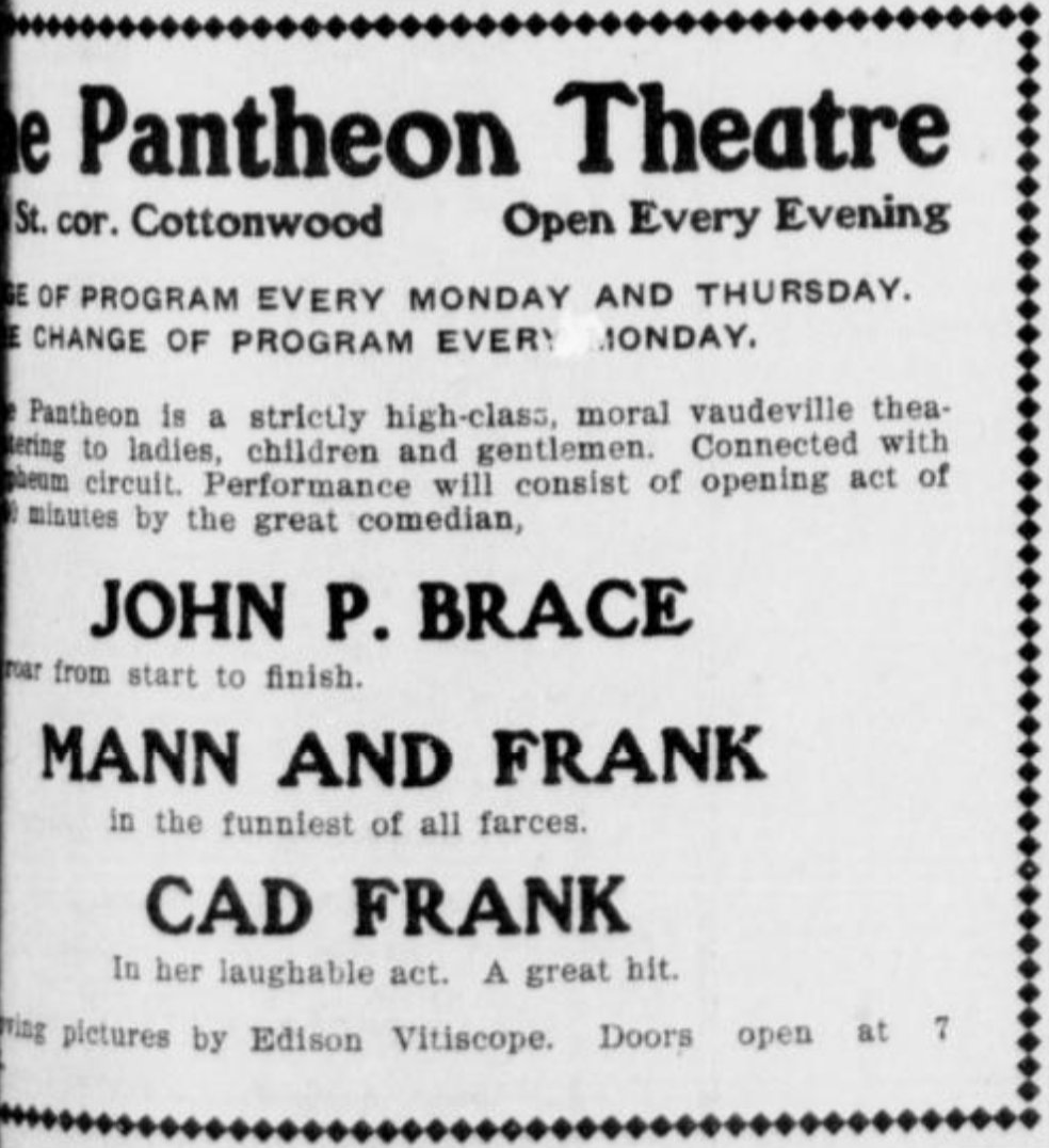 Advertisement for the Pantheon.