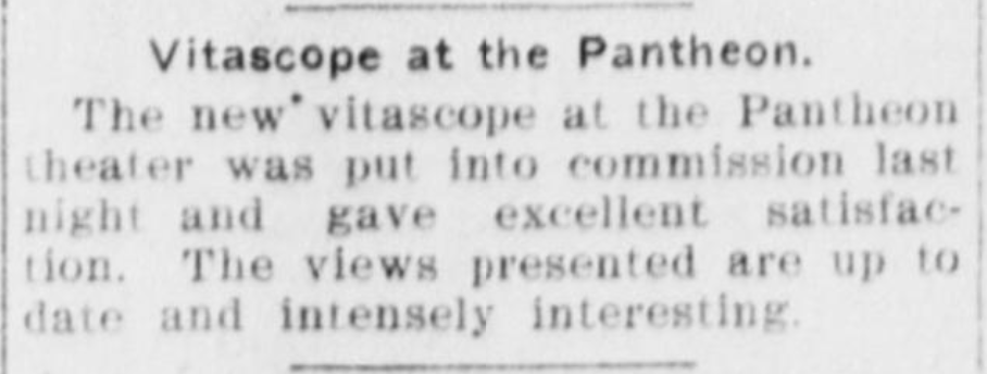 Vitascope installed at the Pantheon.