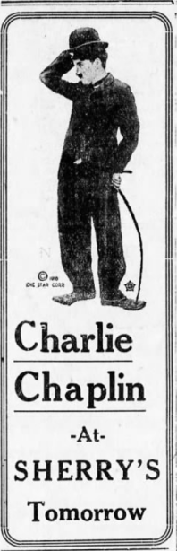 Charlie Chaplin at Sherry's theater, 1917