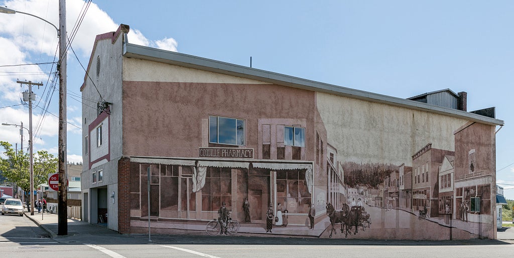 Photograph of the Mural that was painted on the side of the Liberty Theatre