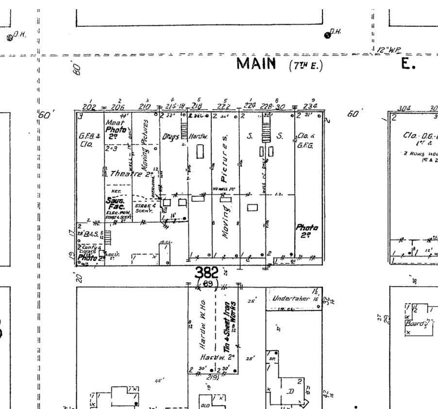 Sanborn Fire Insurance Maps of the Savoy theater location. Digital Sanborn Maps, Medford, Oregon, 1911, Sheet 19.