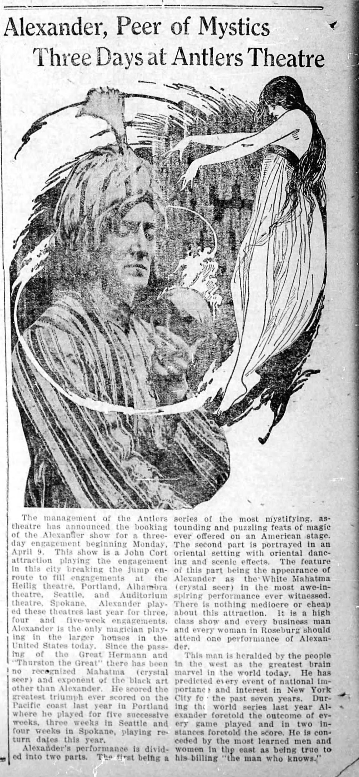 Ad for Antlers theater, 1917