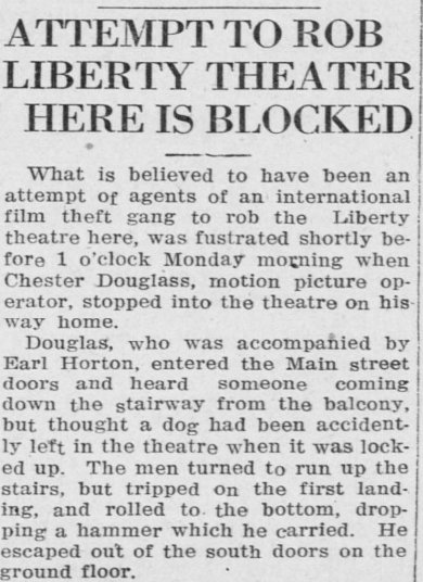 Description of a Robbery at the Liberty Theatre.