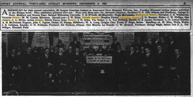 AFNP 1921 National Convention, Oregon Daily Journal, 1921.