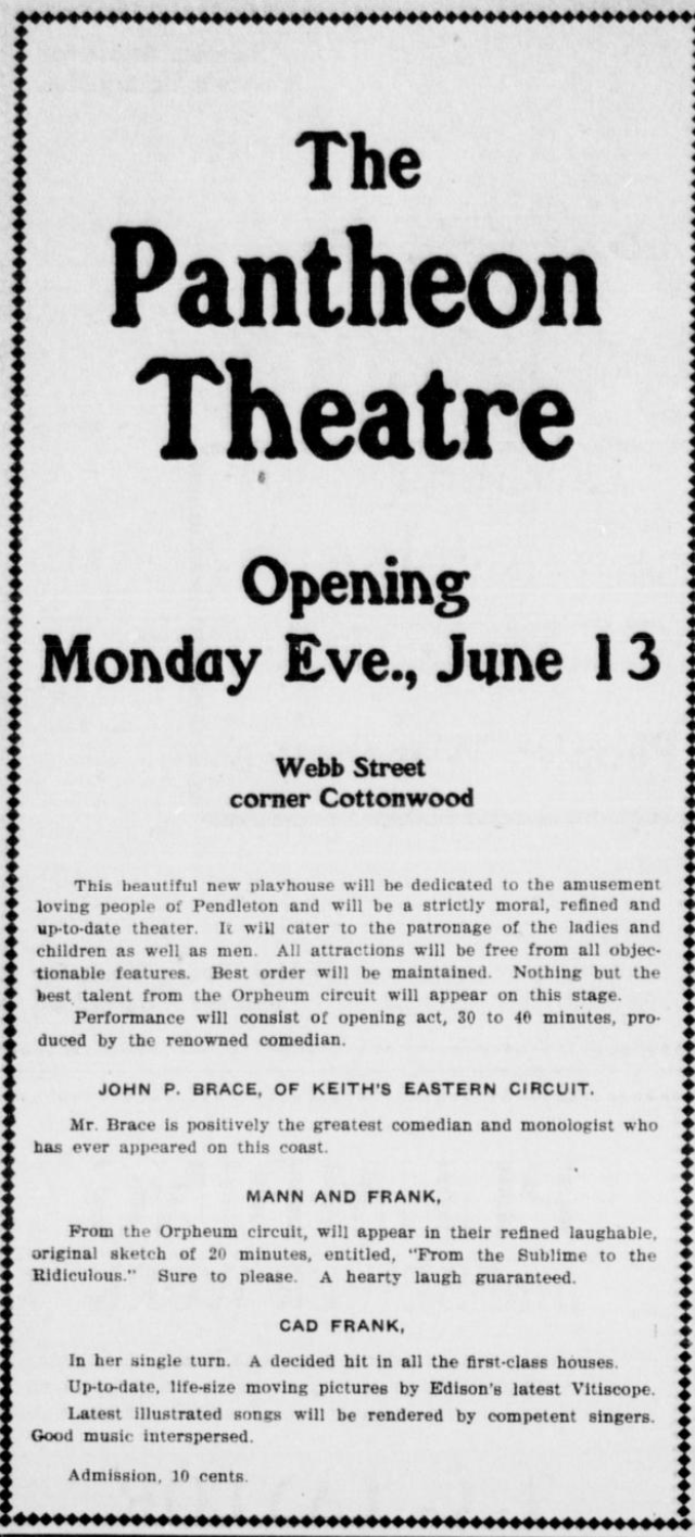 Advertisement of the opening of the Pantheon.