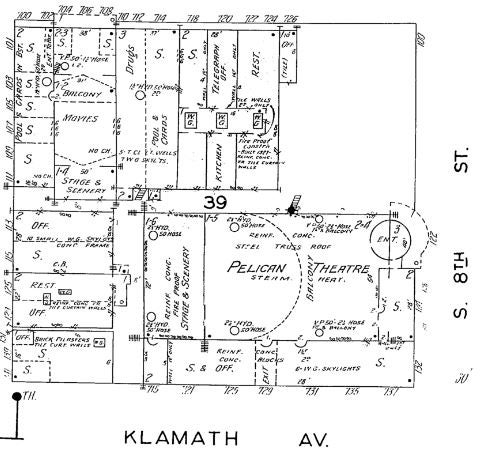 Location of the Pelican theater, 1931