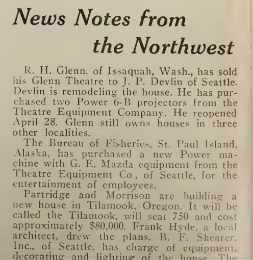 News Notes from the North West