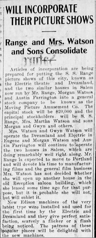 Snippet of newspaper ad announcing details from above