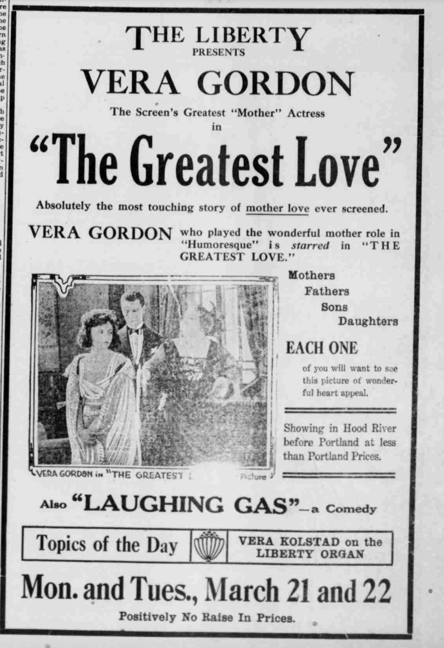 Liberty Theatre, advertisement, The Hood River glacier, March 17,1917: Image 7.