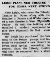 Leigh plans new theater