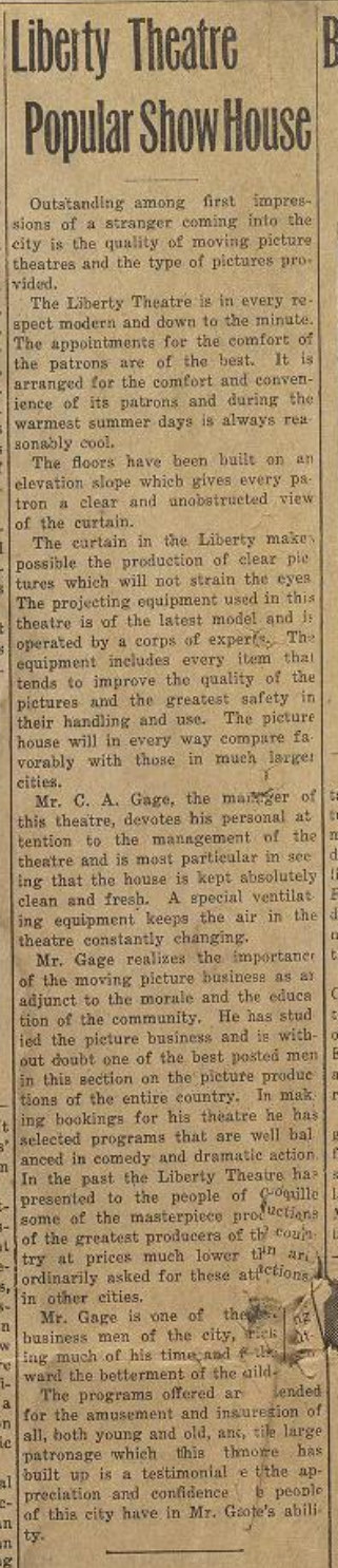 Article About Liberty Theatre