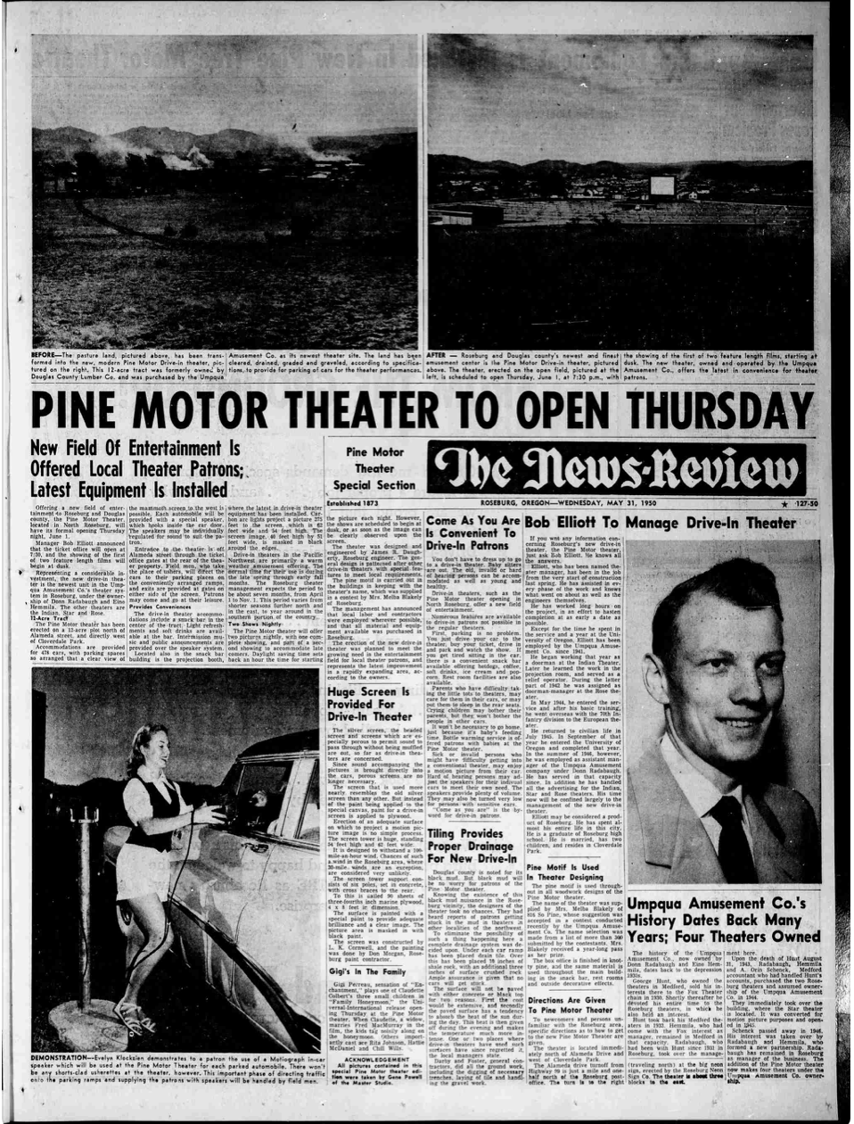 Before and after of the Pine Motor Theater.