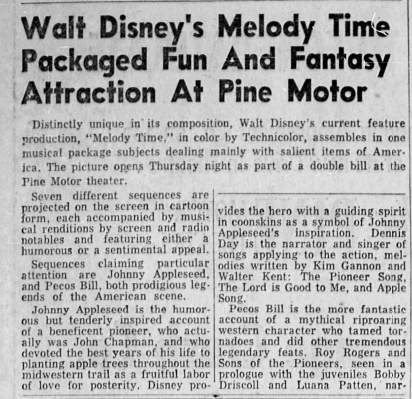 Promotion for Walt Disney's screenings.