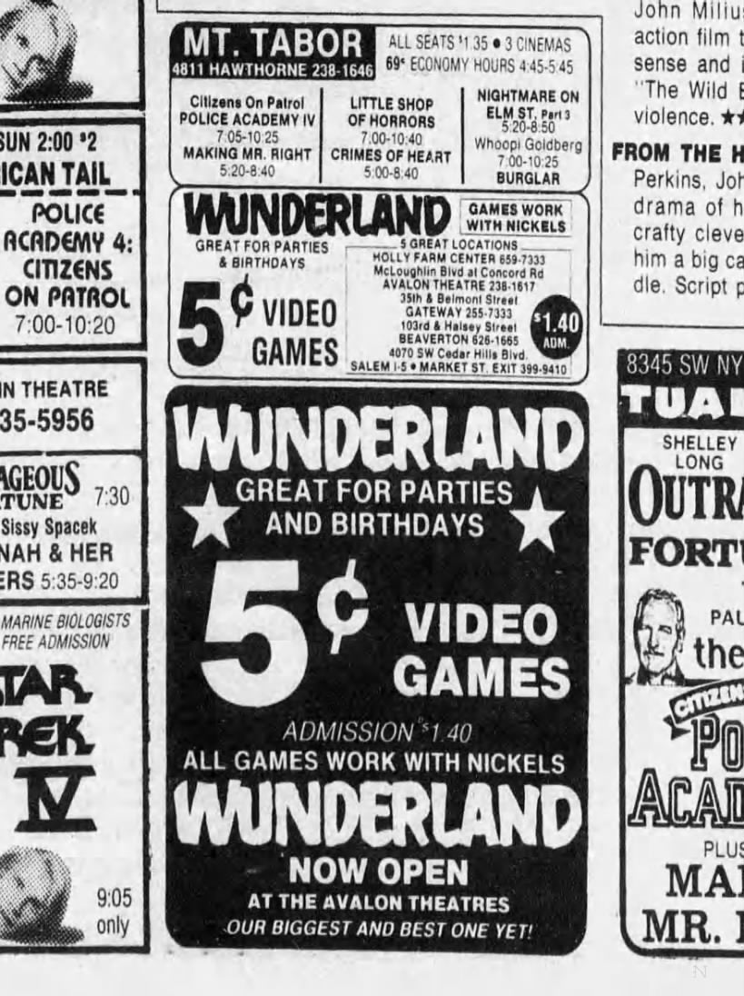 First Ad for Avalon Theatre Under the Wunderland Name.