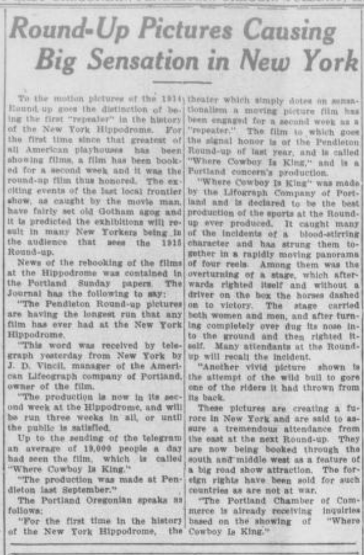 East Oregonian, May. 25, 1915, p. 6. Historic Oregon Newspapers.