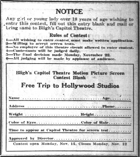 Capitol Theatre Contest Entry Form