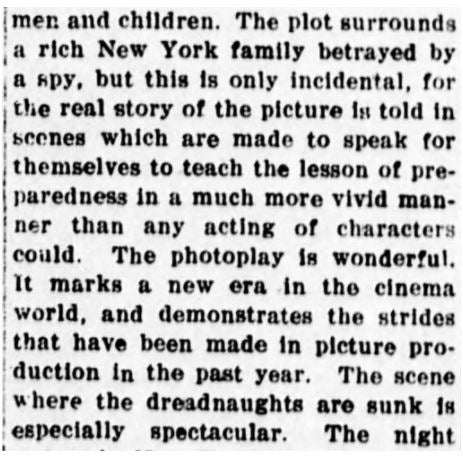 Houston's Opera House news item, 1916