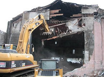 Demolition of the building where the Liberty Theatre was located
