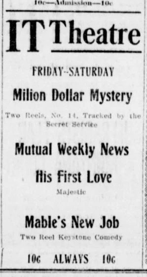 IT theater ad, 1914