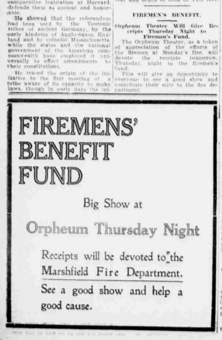 Orpheum Theatre ad, 1913