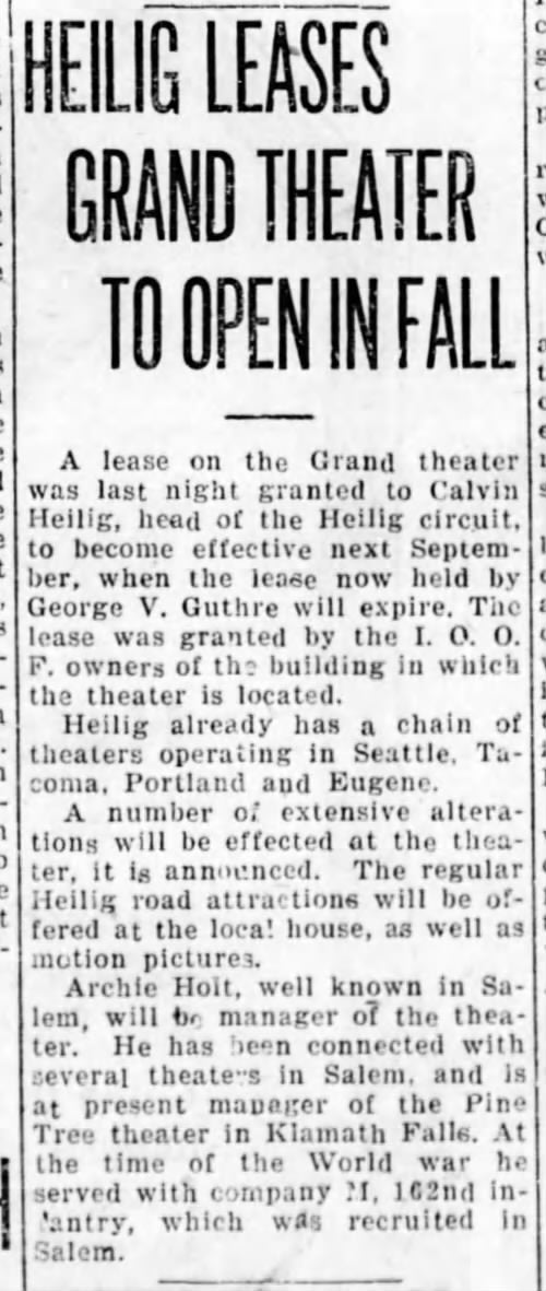 Ownership of the new Heilig theater