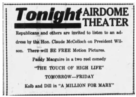 Political event at the Airdome, 1916