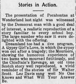 Live theater at the Wonderland, 1908