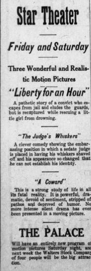 Star theater ad, 1909