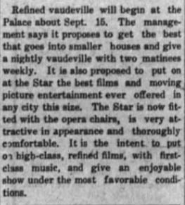 Opera seats in the Star theater, 1910.
