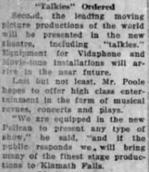 Talkies at the Pelican, 1929