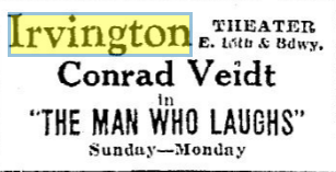 The Man Who Laughs at the Irvington 1929